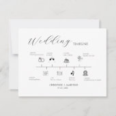 ミニマモダンリストのタイムラ結婚イン詳細カード 招待状 (正面)