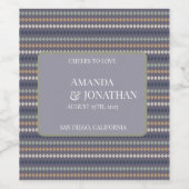 ミニマモダンリストのダスティパープルジグ結婚ザグ ワインラベル (シングルラベル)