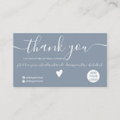 ミニマモダンリストのダスティブルー感謝していオーダー 名刺 (正面)