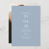 ミニマモダンリストのダスティ結婚ブルーの写真 セーブザデート (正面/裏面)