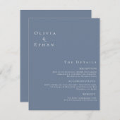 ミニマモダンリストのダスティ結婚ブルーの詳細 ノートカード (正面/裏面)