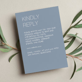 ミニマモダンリストのダスティ結婚ブルー 出欠カード