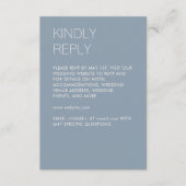 ミニマモダンリストのダスティ結婚ブルー 出欠カード (正面)