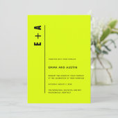 ミニマモダンリストのチャートレはっきりしたーズ結婚イニシャル 招待状 (スタンド正面)