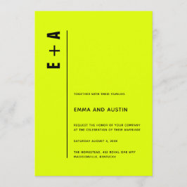 ミニマモダンリストのチャートレはっきりしたーズ結婚イニシャル 招待状