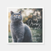 ミニマモダンリストのドリンクMe Photo Pet結婚's スタンダードカクテルナプキン (正面)