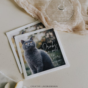 ミニマモダンリストのドリンクMe Photo Pet結婚's スタンダードカクテルナプキン