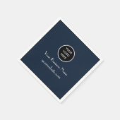 ミニマモダンリストのネイビーブルーのビジネスモダンロゴ スタンダードカクテルナプキン (角)