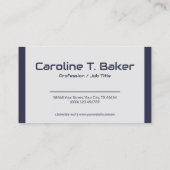 ミニマモダンリストのネイビーブルービジネスカード 名刺 (裏面)