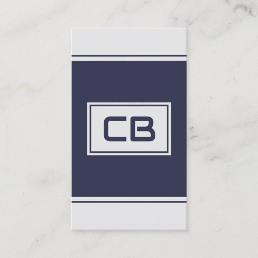 ミニマモダンリストのネイビーブルービジネスカード 名刺 (正面)