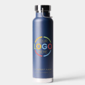 ミニマモダンリストのネイビーブルー会社のビジネスロゴ ウォーターボトル (左面)