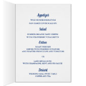 ミニマモダンリストのネイビーブルー折り結婚曲げメニュー (内側 (右))