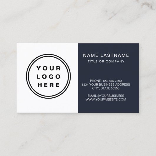 ミニマモダンリストのネイビーブルー 名刺 (正面)