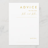 ミニマモダンリストのネイビーブルー |金ゴールド結婚ー アドバイスカード (正面)