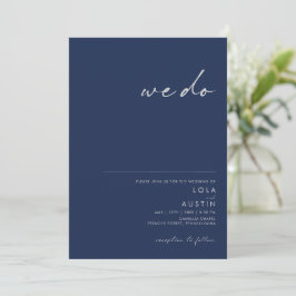 ミニマモダンリストのネイビーブルー | Silver We Do 結婚's 招待状
