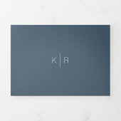 ミニマモダンリストのネイビー結婚ビー写真の全てを1つ 三つ折り招待状 (カバー)