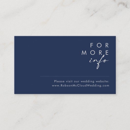 ミニマモダンリストのネイビー結婚ルシルバー エンクロージャーカード (正面)