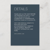 ミニマモダンリストのネイビー結婚ルズ エンクロージャーカード (正面)