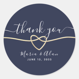 ミニマモダンリストのネイビー結婚ルズ・サンキュー ラウンドシール