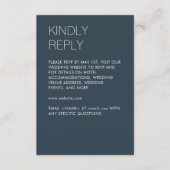 ミニマモダンリストのネイビー結婚ルズ 出欠カード (正面)