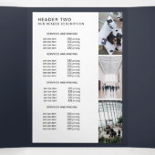 ミニマモダンリストのネイビー&ホワイト価格パンフレット 三つ折りカード (内部中)