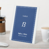 ミニマモダンリストのネイビ結婚ーブルテーブル番号 台座サイン (インサイチュ)