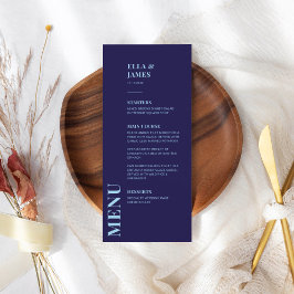 ミニマモダンリストのネイビ結婚ーブルーのメニュー メニュー