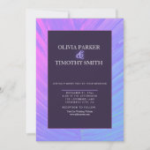 ミニマモダンリストのネオン熱帯結婚ヤシ 招待状 (正面)