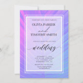 ミニマモダンリストのネオン熱帯結婚ヤシ 招待状 (正面)