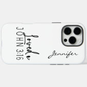 ミニマモダンリストのバイブル聖句ヨハネ3:16 iPhone Case-Mate iPhoneケース (裏面 (横))