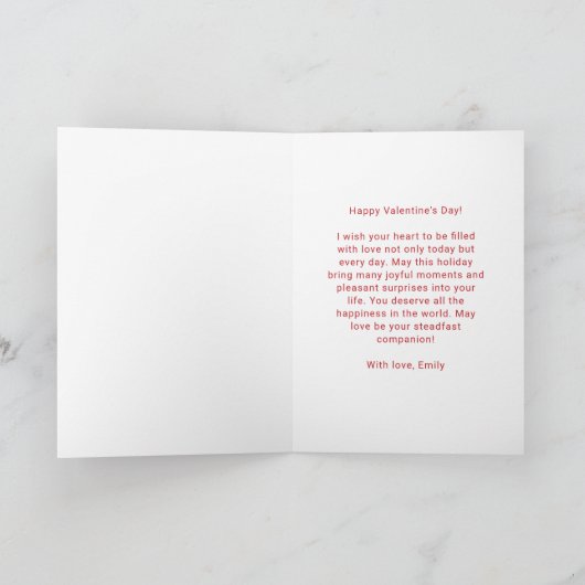 ミニマモダンリストのバレンタインデーのカップルを愛で シーズンカード (内部)