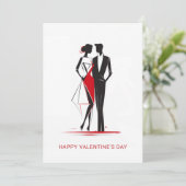 ミニマモダンリストのバレンタインデーのカップルを愛で シーズンカード (スタンド正面)