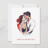 ミニマモダンリストのバレンタインデーのカップルを愛で シーズンカード (正面)