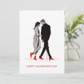 ミニマモダンリストのバレンタインデーのカップルを愛で シーズンカード (スタンド正面)