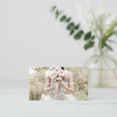 ミニマモダンリストのパステルティール(緑がかった色)写真 名刺 (スタンド正面)