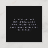 ミニマモダンリストのビデオゲームテスタデザイナクールー スクエア名刺 (裏面)