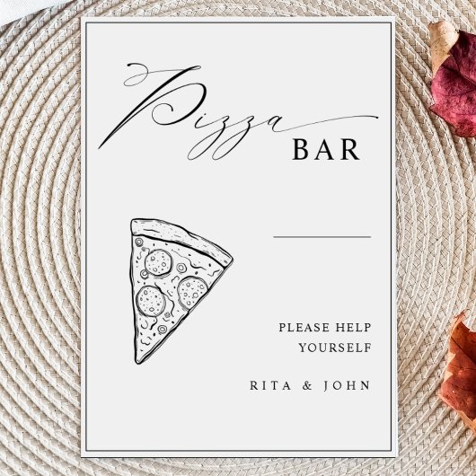 ミニマモダンリストのピザ結婚バーのサイン ポスター