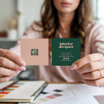 ミニマモダンリストのピンクとグリーンのプロフェッショナルロゴ スクエア名刺<br><div class="desc">ミニマモダンリストのピンクとグリーンのプロフェッショナルロゴ</div>