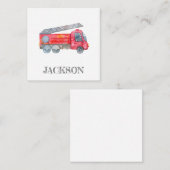 ミニマモダンリストのファイアマン誕生日パーティー エンクロージャーカード (正面/裏面)