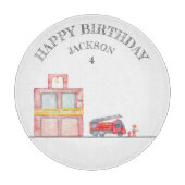 ミニマモダンリストのファイアマン誕生日パーティー カッティングボード (正面)