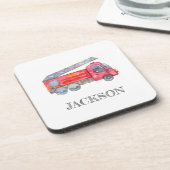 ミニマモダンリストのファイアマン誕生日パーティー コースター (左側)