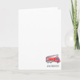 ミニマモダンリストのファイアマン誕生日パーティー サンキューカード