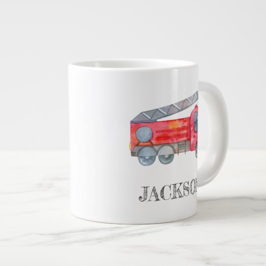ミニマモダンリストのファイアマン誕生日パーティー ジャンボコーヒーマグカップ (正面右)