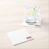 ミニマモダンリストのファイアマン誕生日パーティー スクエアペーパーコースター (インサイチュ)