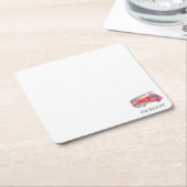 ミニマモダンリストのファイアマン誕生日パーティー スクエアペーパーコースター (アングル)