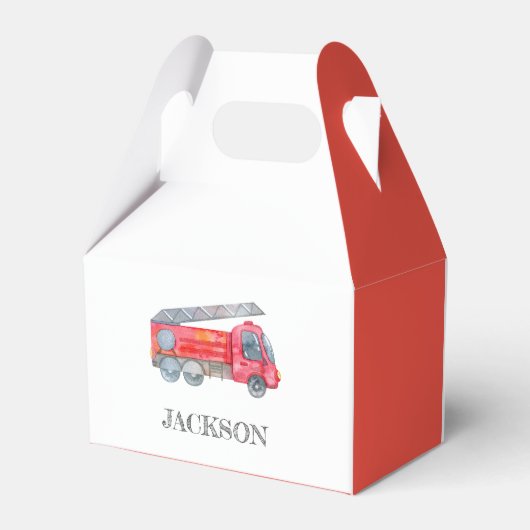 ミニマモダンリストのファイアマン誕生日パーティー フェイバーボックス (裏面サイド)