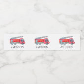 ミニマモダンリストのファイアマン誕生日パーティー ペットボトルラベル (シングルラベル)