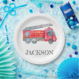 ミニマモダンリストのファイアマン誕生日パーティー ペーパープレート