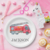 ミニマモダンリストのファイアマン誕生日パーティー ペーパープレート (パーティー)