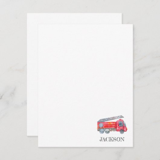 ミニマモダンリストのファイアマン誕生日パーティー 出欠カード (正面/裏面)